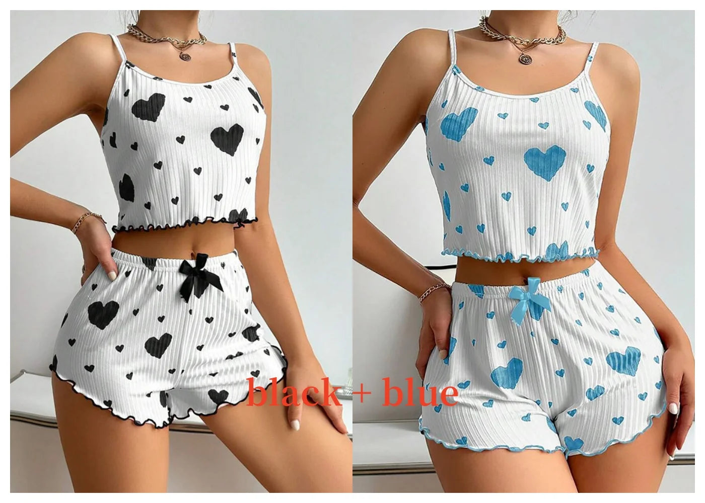 Dames Pyjamaset Nachtkleding 2-delig Korte Tanktops En Shorts S M L Wit Ventilerend Zacht Casual Liefdesprint