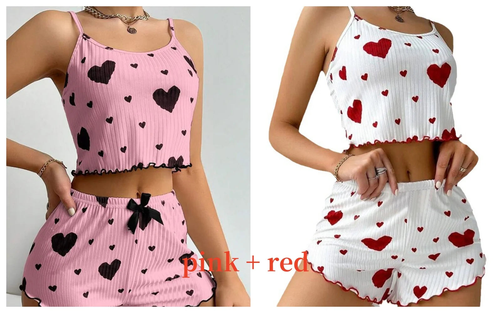 Dames Pyjamaset Nachtkleding 2-delig Korte Tanktops En Shorts S M L Wit Ventilerend Zacht Casual Liefdesprint