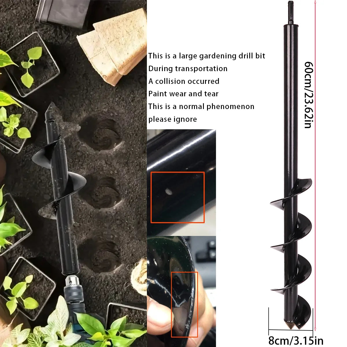 Spiraal boorbit - Spiraalboorbit voor thuis aanplanten - Plantgereedschap voor het losmaken van de grond en het graven van gaten, tuinboorbit,