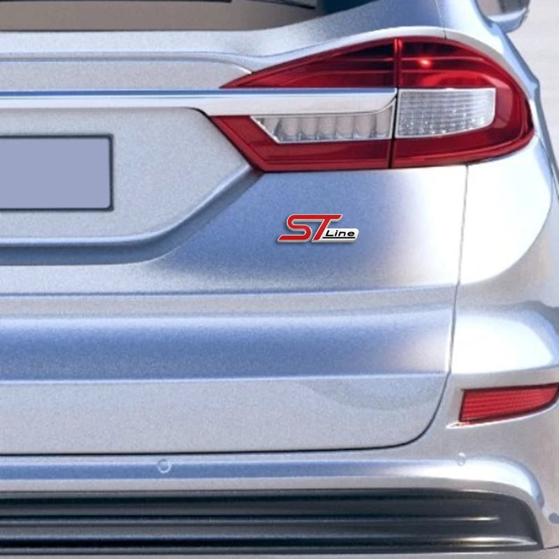 3D Metal ST Line Head Front Grille Car Emblem Badge Chrome Sticker for FORD ST Focus x 2 3 Kuga FIESTA MONDEO Auto Car Styling