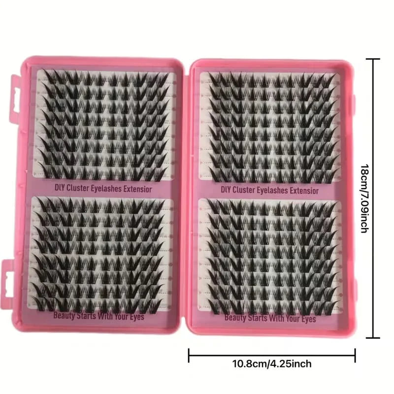 320 clusters of high-capacity nine-tailed rabbit fur eyelashes with supernatural rabbit fur effect. These eyelashes are reusable