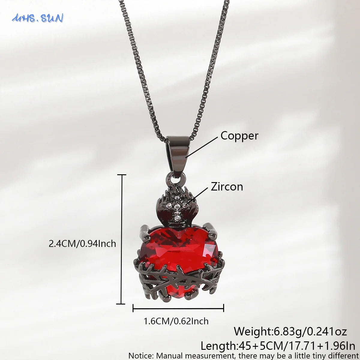 SUNSLL Heilig Rood Hart Kruis Zirkonia Hangers Kettingen Luxe Vrouwen Verguld Romantische Liefde Jubileum Sieraden Geschenken