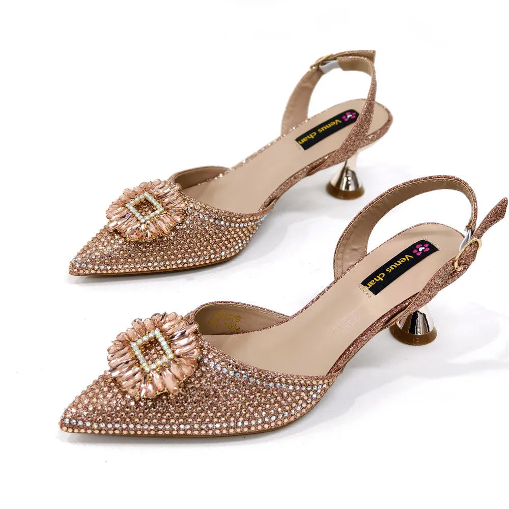 Sandali da donna nigeriani di alta qualità, stile italiano, sandali da donna africani, scarpe di lusso firmate, scarpe da donna 2025