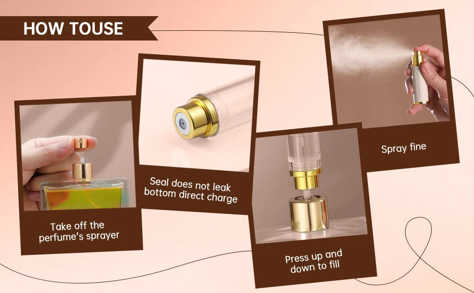 Louischanzl magneet Parfum Verstuiver Draagbare lederen Verstuiver voor aan boord Strakke afdichting Reizen Parfum Spray cadeau 5ml