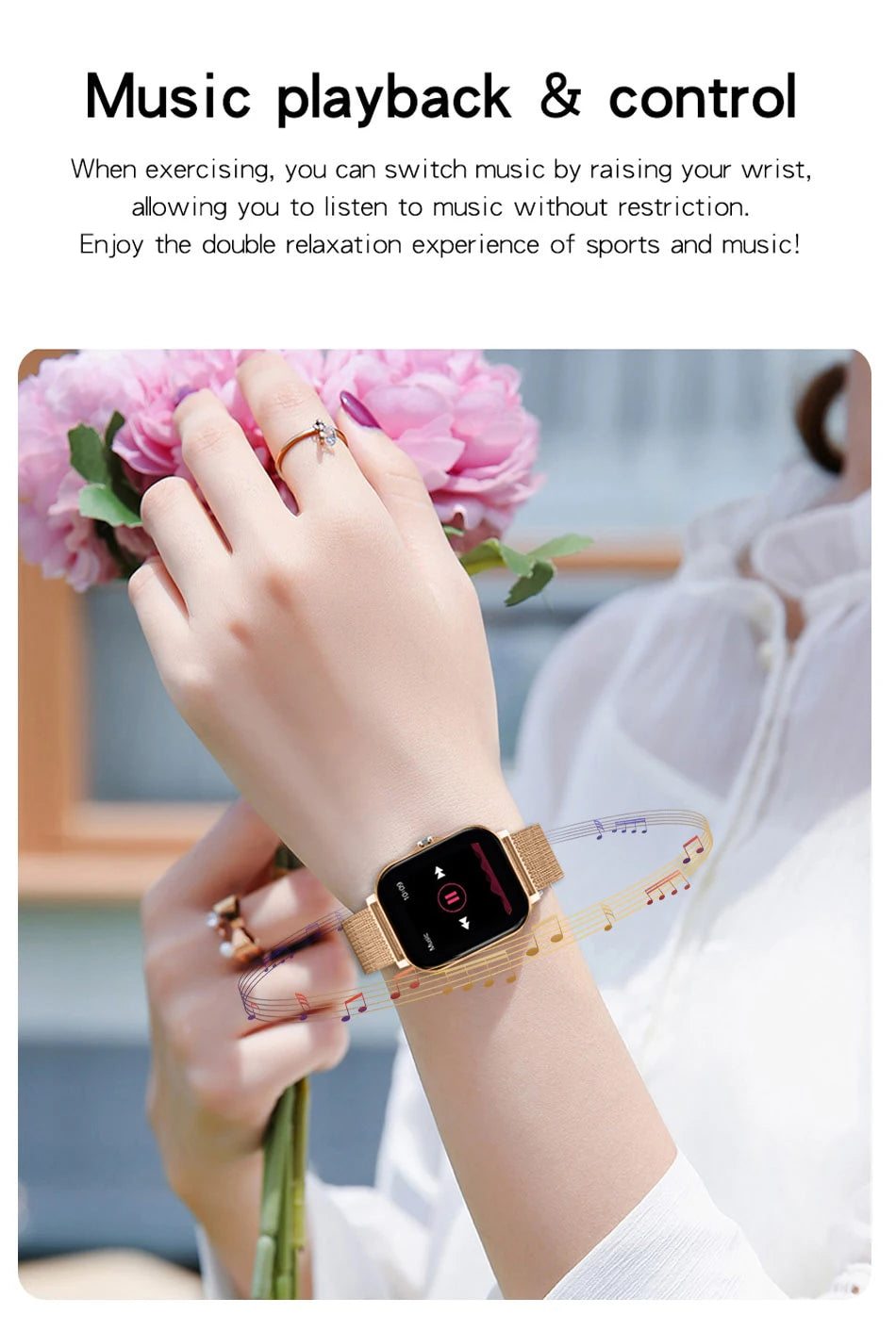 Smartwatch 2023 per telefono Android, schermo a colori da 1,44'', chiamate Bluetooth, monitoraggio ossigeno nel sangue/pressione sanguigna, smartwatch da donna e uomo