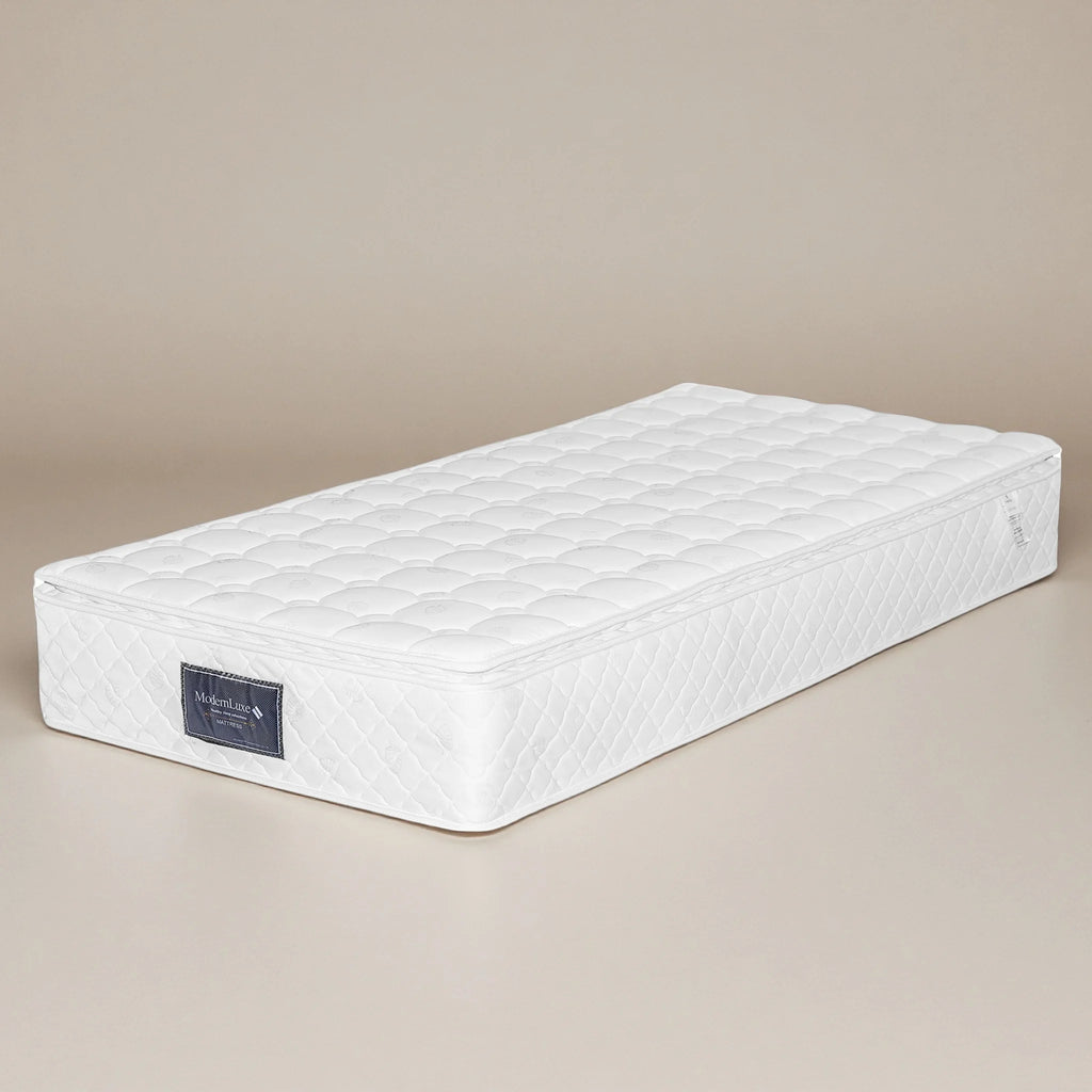 Comanlai Pocket Spring Mattress 90 x 200 cm 7 Zone Mattresses Height 25 cm Ergonomic Spring Mattress Hardness H3 Mattress White