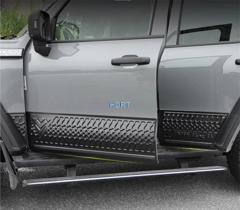 Fit For GWM Tank 300 2021 + Car Style Door Side Skirt Edge Kick Plate Anti Scratch Guard Body Trim Protector Decoration Accessor