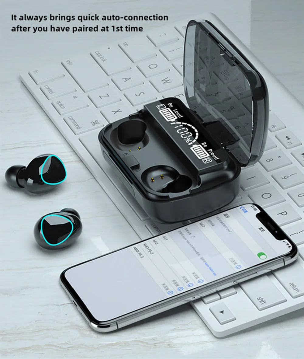 Auricolari M10 Nuovi Arrivi Cuffie Wireless Auricolari di Alta Qualità Suono Perfetto Sport Giochi Musica Cuffie BT con Power Bank