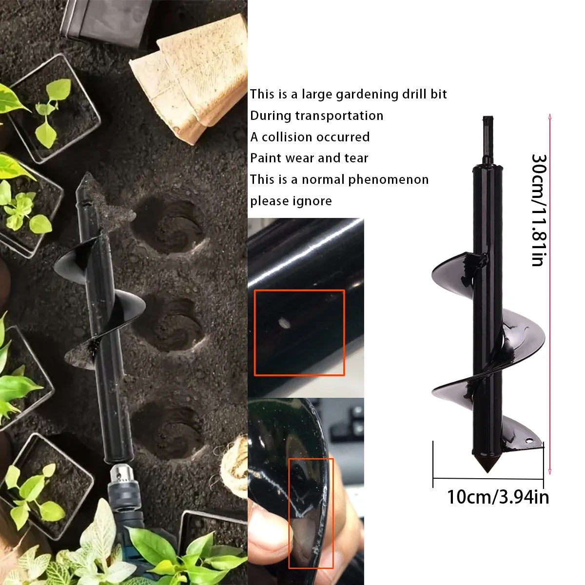 Spiraal boorbit - Spiraalboorbit voor thuis aanplanten - Plantgereedschap voor het losmaken van de grond en het graven van gaten, tuinboorbit,