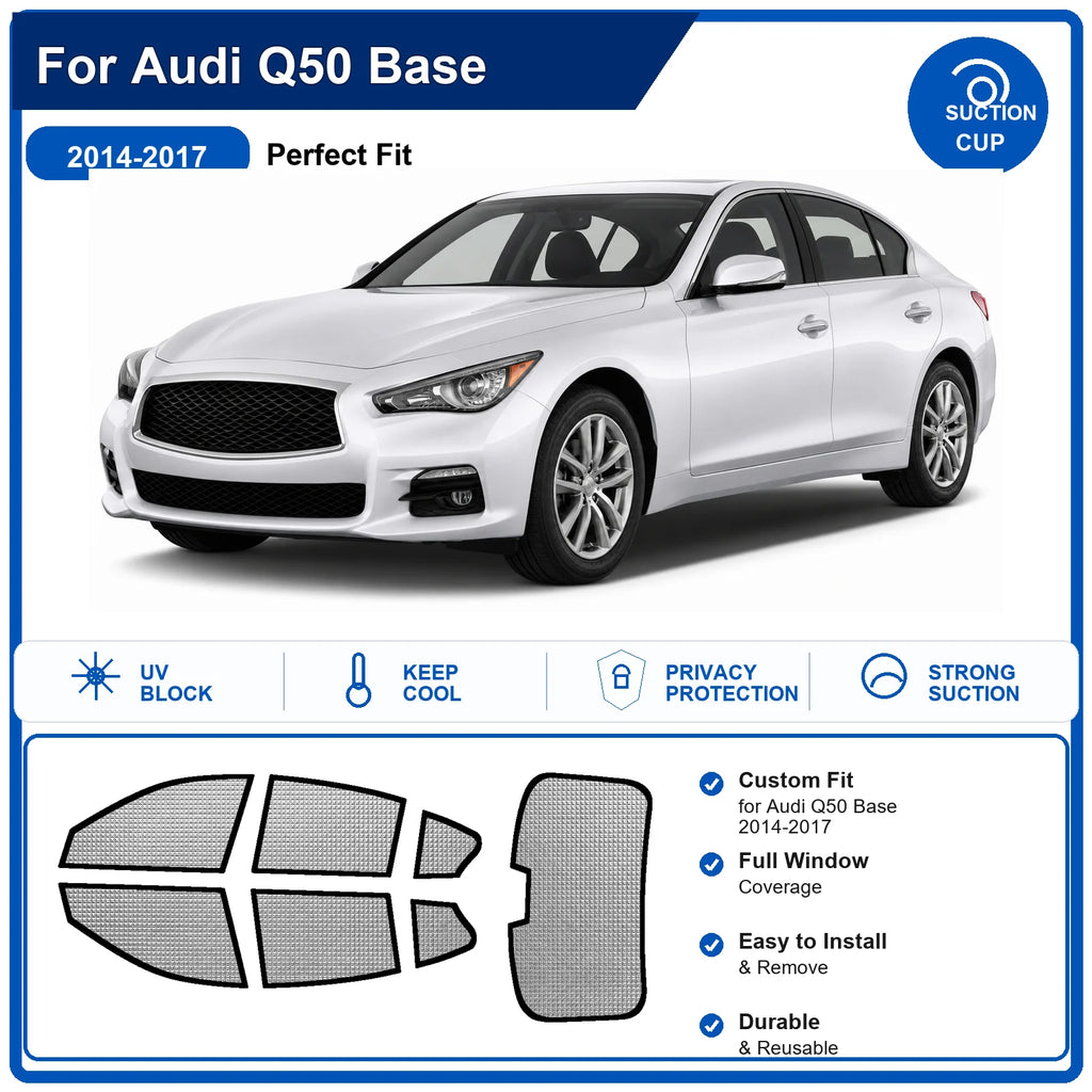 For Audi Q50 Base 2014-2017 Custom Full Set Windshield Sun Shade Aluminum Foil Heat Insulation Anti UV Foldable