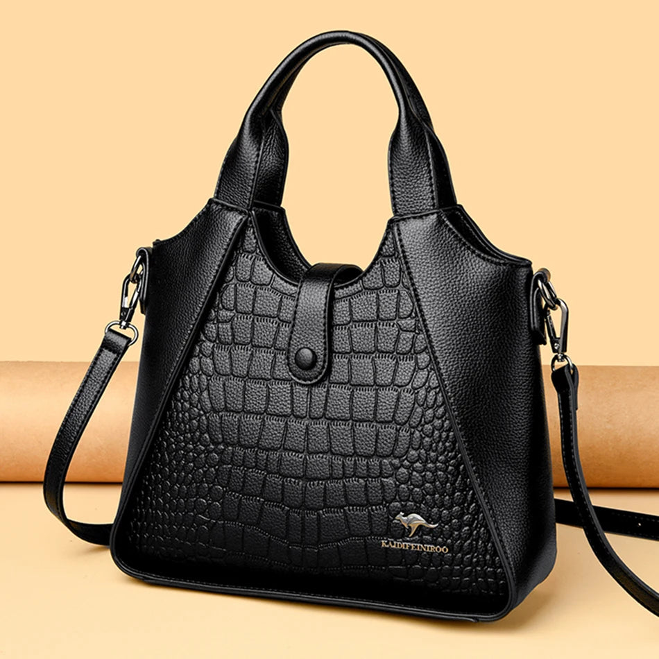 Borsa da donna di nuova tendenza 2024 in pelle morbida di alta qualità Borsa a tracolla da donna Bolsas Tinta unita Retrò Borsa a mano da donna Sac