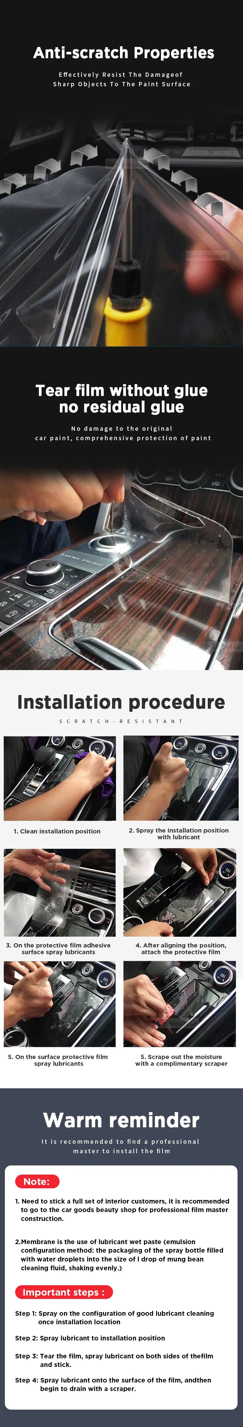 For DENZA B8 2024 2025 Car Interior Center Console Screen Protective Film Anti-scratch Repair Cover film Sticker Accessories