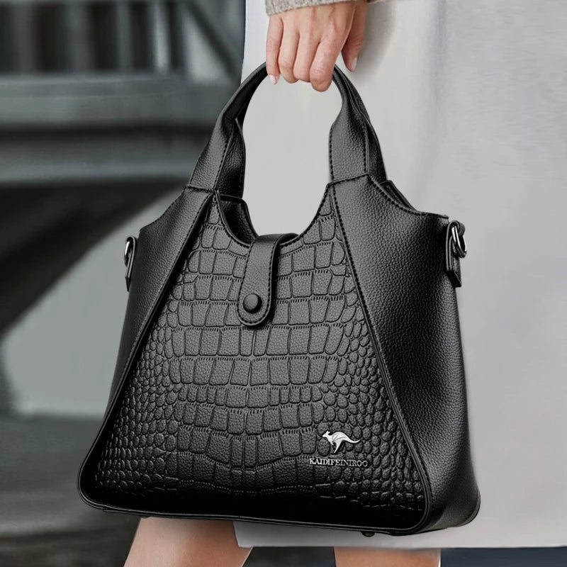 Borsa da donna di nuova tendenza 2024 in pelle morbida di alta qualità Borsa a tracolla da donna Bolsas Tinta unita Retrò Borsa a mano da donna Sac