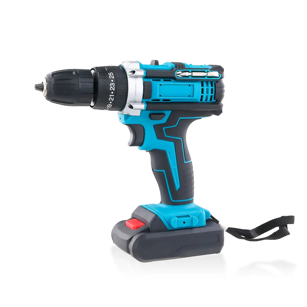 Trapano Avvitatore a Batteria 21V con Funzione a Percussione, Tassellatore Rotante, Trapano a Percussione a 2 Velocità, Set Avvitatore Elettrico con 2 Batterie