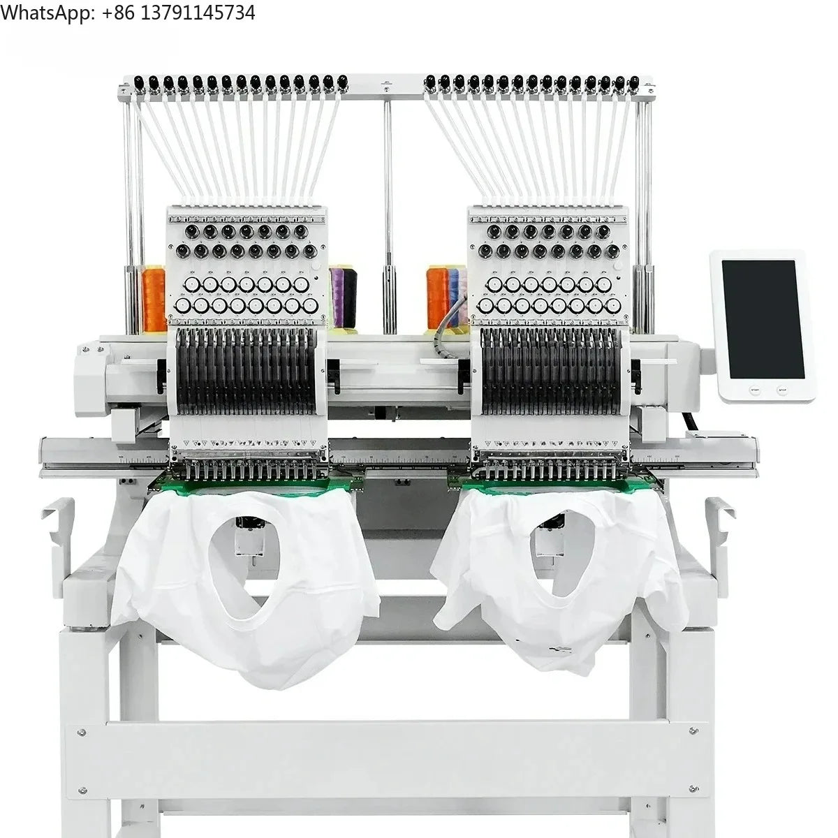 Macchina da ricamo professionale personalizzata a 2 teste per uso commerciale e industriale