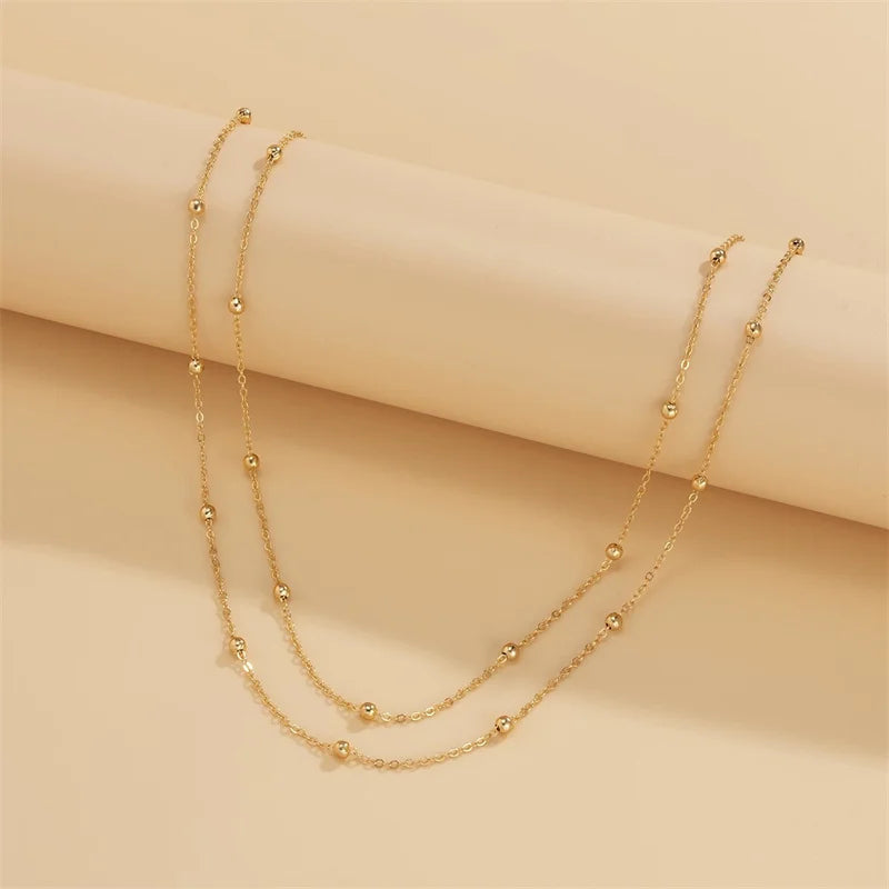 Collana Minimalista con Doppia Catena a Y per Donna, Popolare Collana Lunga con Ciondolo, Gioielli per Feste, Regali per Ragazze
