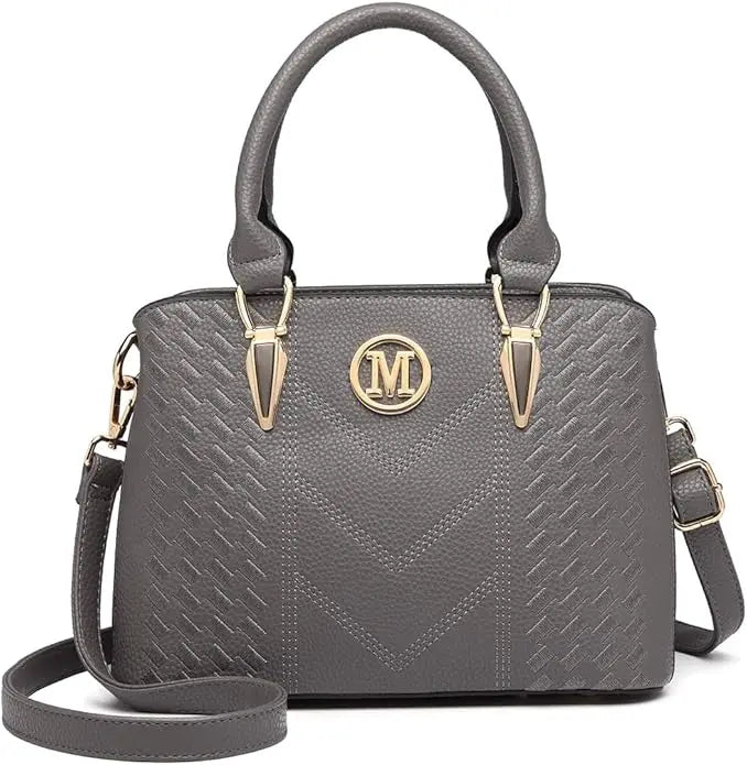 Miss Lulu WOMEN'S Handbag, Lychee Pattern Medium Handle bag, High Quality Knit Elegant Shoulder bag