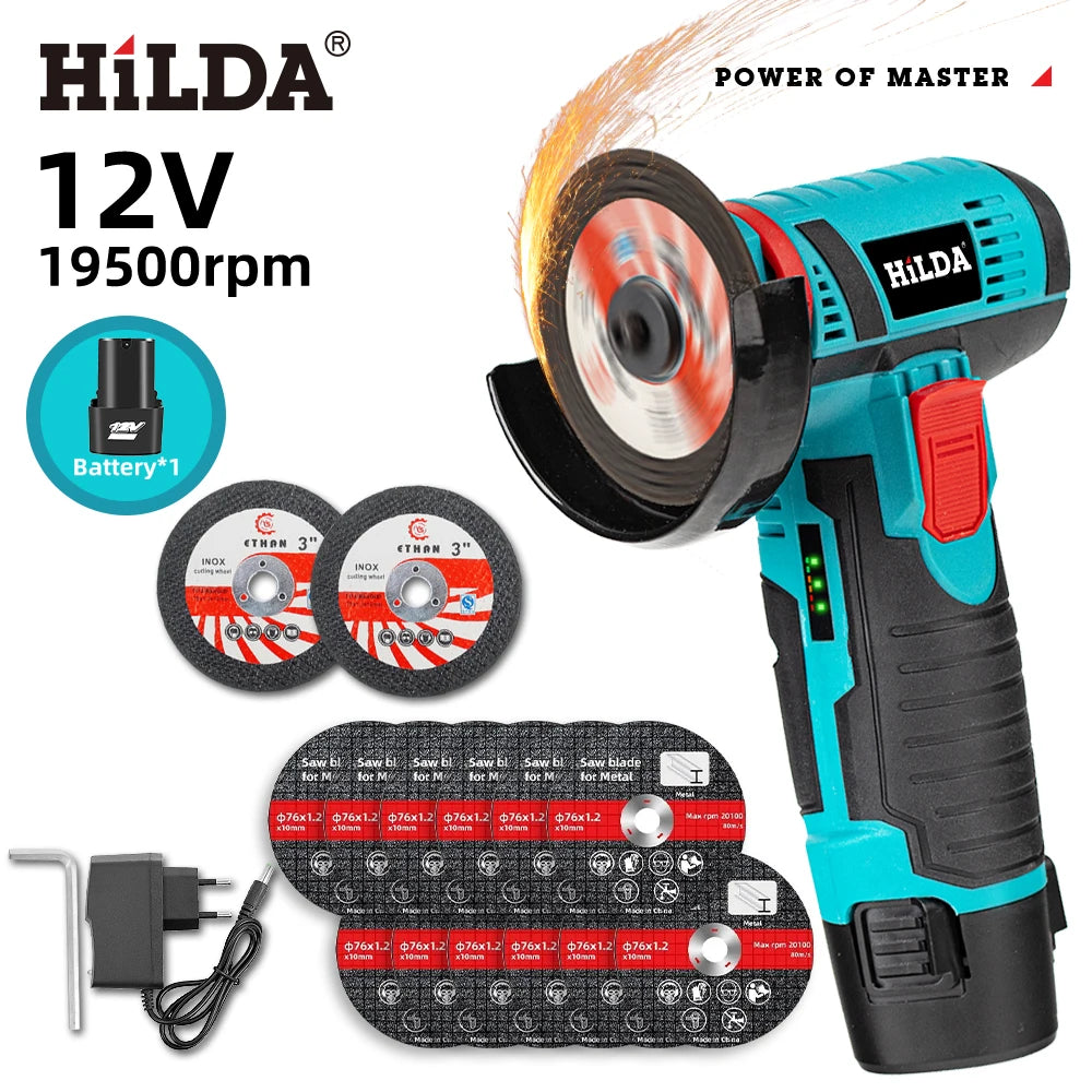 HILDA 12V Haakse Slijper Oplaadbaar Slijptool voor Polijsten en Slijpen Diamant Micro Draadloos Elektrisch Gereedschap