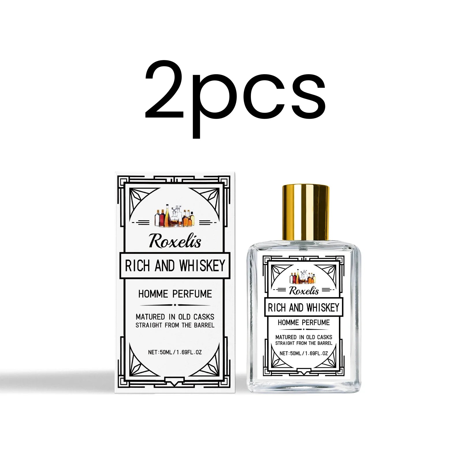 Roxelis Whisky Geur Parfum Straal Elegantie Uit Langdurige Charme Geeft Zelfvertrouwen Lichte Geur Niveau Geurspray voor Mannen 50ml