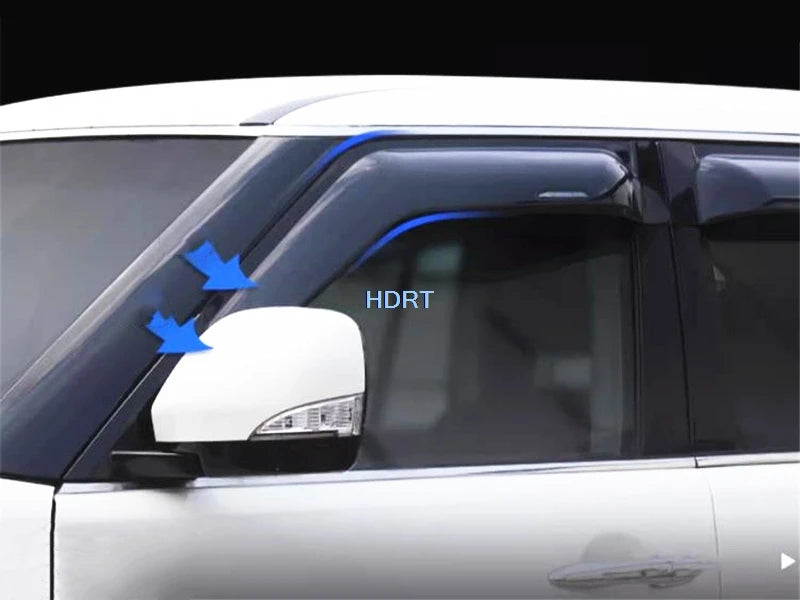 Car Styling Accessories Window Deflector Sun Visor Rain Gurad Awning Shelter Weather Shield For Nissan Patrol Y61 Y62 1997-2021