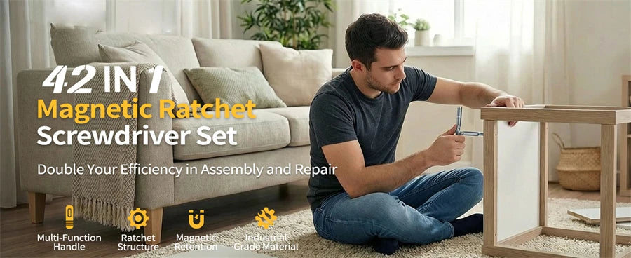 Set di cacciaviti magnetici 24 in 1 Cacciavite a cricchetto magnetico compatto e portatile con manico motore reversibile ad alta coppia