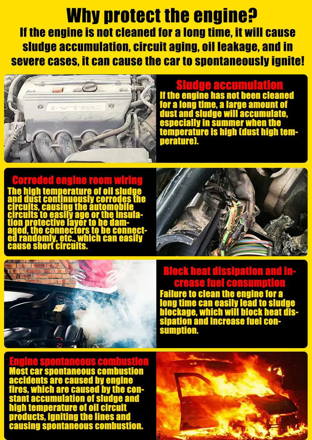 Car Engine Compartment Cleaning Agent, No Water Wash Oil Stain Remover, Deep Rust Removal and Cleaning/c.