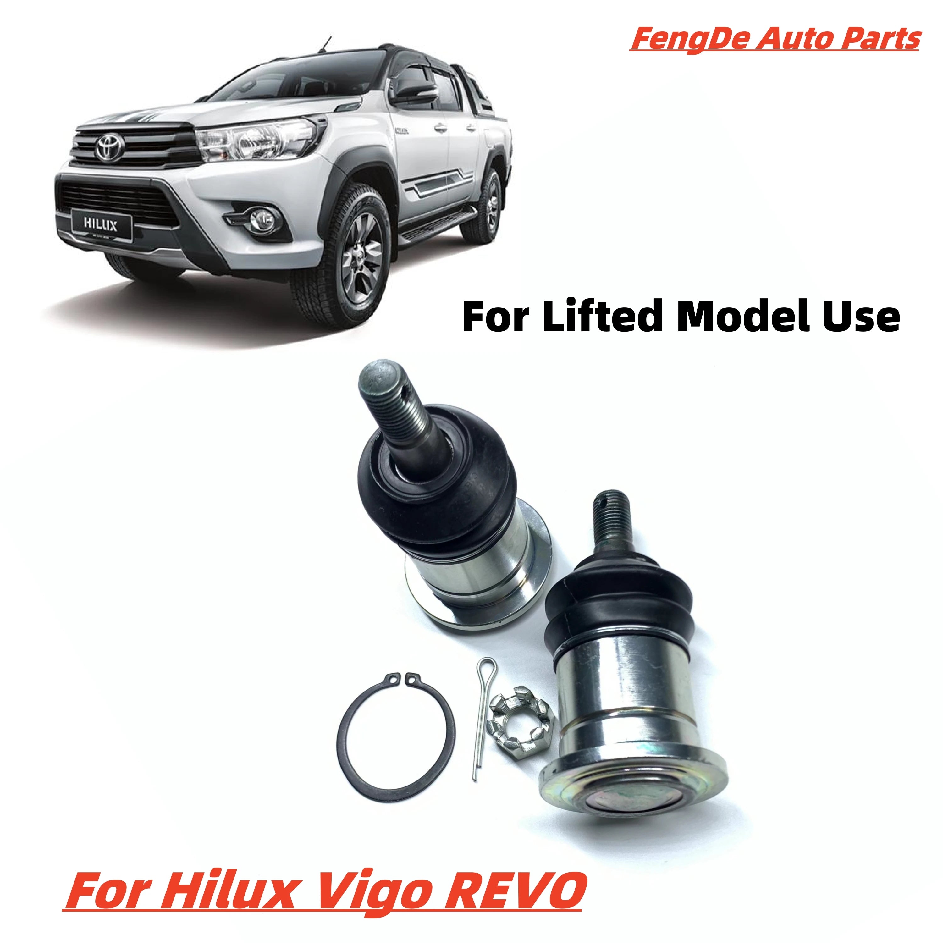 1 Pair Greasable Extended Front Upper Ball Joints For Hilux Vigo Innova Fortuner TGN40 GGN25 KUN26 REVO GGN122 Tacoma 2005-2017