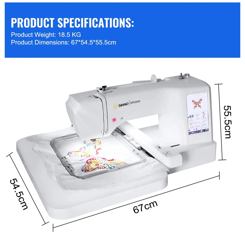 Macchina da Ricamo Commerciale per Uso Domestico Sihao, Macchina da Cucire Elettrica Computerizzata Automatica MRS800 con LOGO e Touch Screen