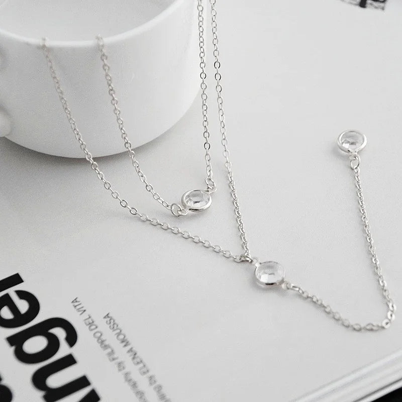 Collana Minimalista con Doppia Catena a Y per Donna, Popolare Collana Lunga con Ciondolo, Gioielli per Feste, Regali per Ragazze