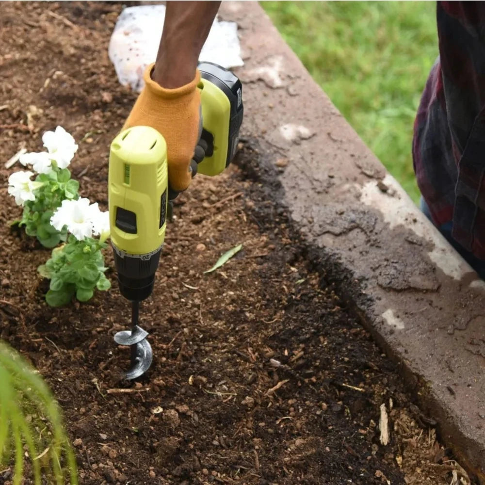 Punta a spirale per trivella da giardino in acciaio al carbonio fai da te, 8 misure, per piantare fiori, attrezzo per scavare buche, per aiuole da giardino