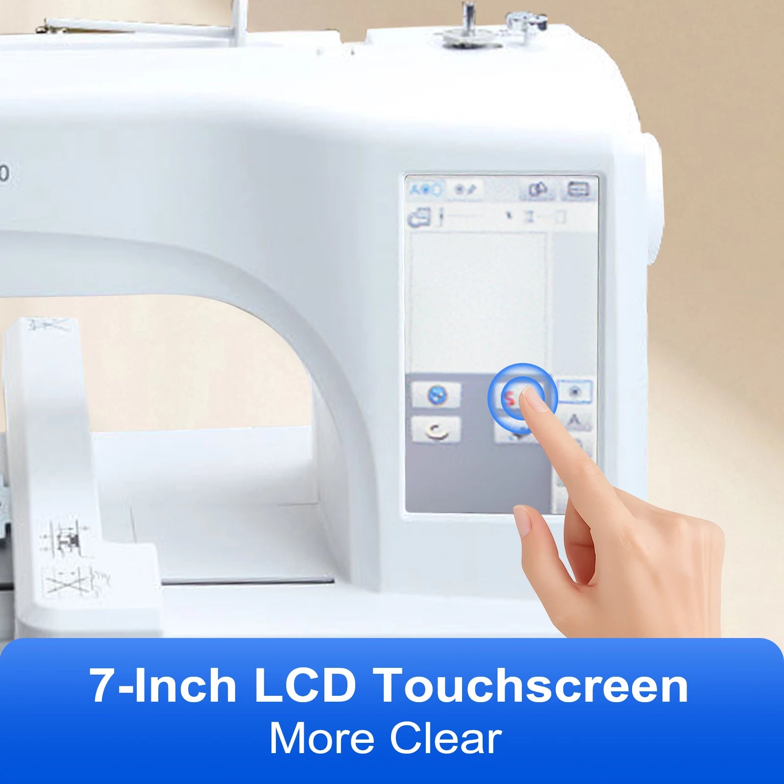Macchina da ricamo SIHAO, multifunzione, automatica, computerizzata, per uso domestico, LOGO MRS800, con schermo LCD touchscreen, telai da ricamo