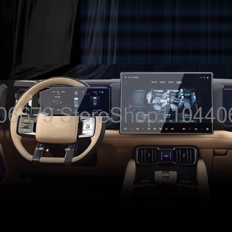 Car interior For DENZA B8 Leopard 8 2025  2026 17.3 inch Car gps Navigation 12.3 inch instrument Tempered glass Protector﻿﻿﻿
