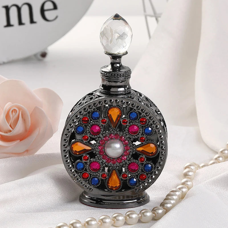 12ML Parfumflesje Metaal Leeg Flesje Essentiële Olie Parfum Dispenser Glazen Fles Luxe Geschenken Reizen Draagbaar Parfumflesje
