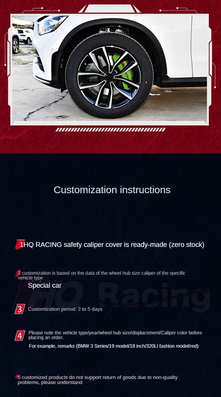 For Audi Car Brake Caliper Cover Aluminum Front Rear Fit RS SQ A1 A2 A3 A4 A5 A6 A7 A8 Q1 Q2 Q3 Q4 Q5 Q6 Q7 Q8 2009-2026