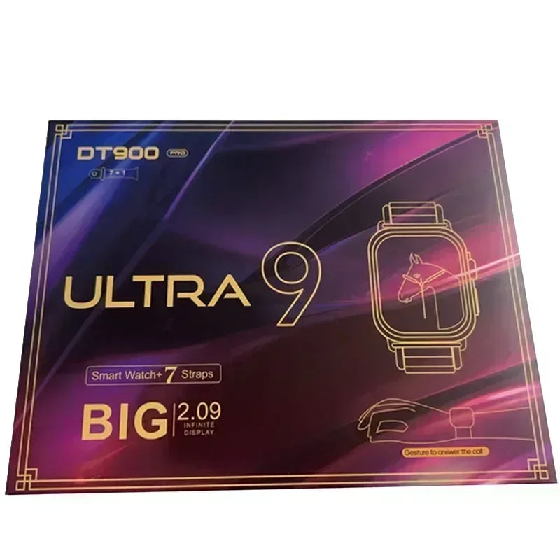Orologio cinturino 7 in 1 DT900 Supporto Musica Ricarica wireless Chiamate Bluetooth Salute e Fitness Sport Smartwatch uomo e donna