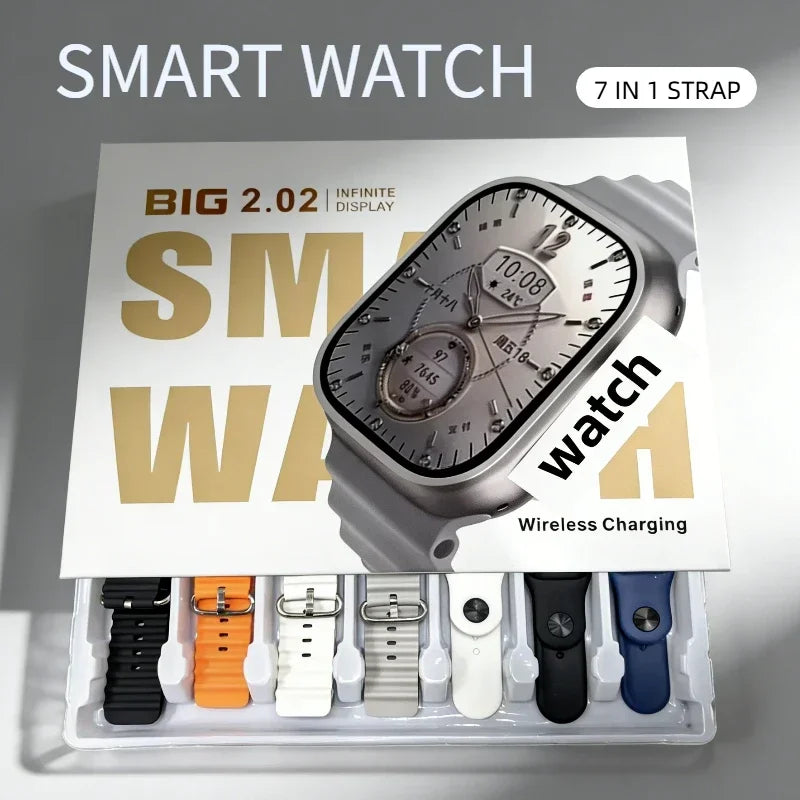 7 Watch Straps New S900 Ultra Smartwatch Amoled Circular Screen ECG Monitoring Reloj inteligente with Protective Case