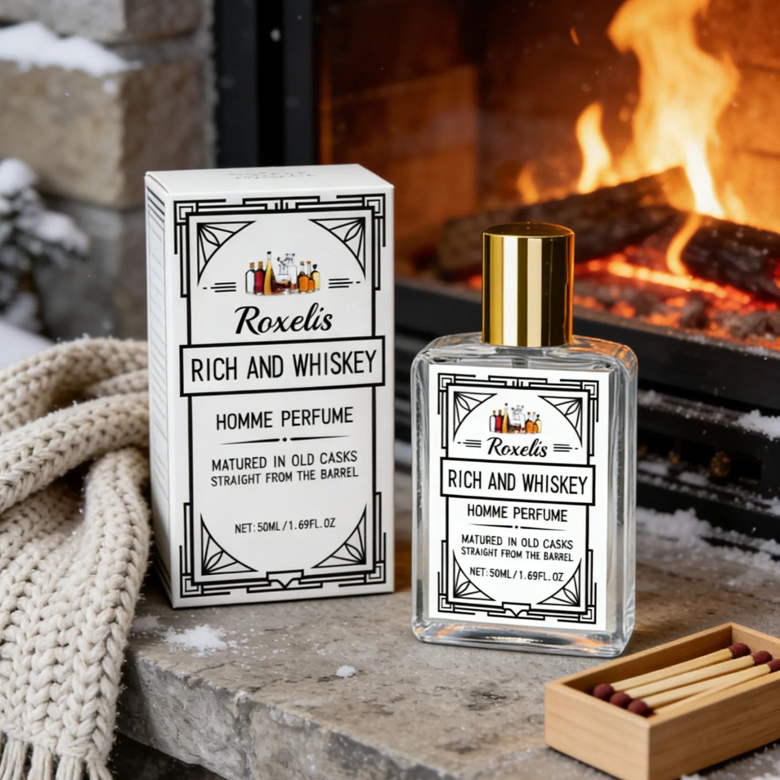 Roxelis Whisky Geur Parfum Straal Elegantie Uit Langdurige Charme Geeft Zelfvertrouwen Lichte Geur Niveau Geurspray voor Mannen 50ml