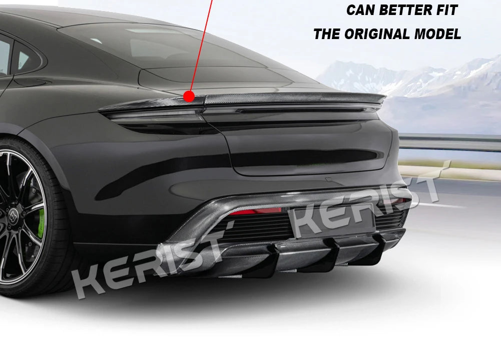 For Porsche Taycan RWD 4S Turbo S rear lip / trunk 2019-up Carbon fiber Body Kits Front Lip Rear Spoiler Side Skirts Diffuser