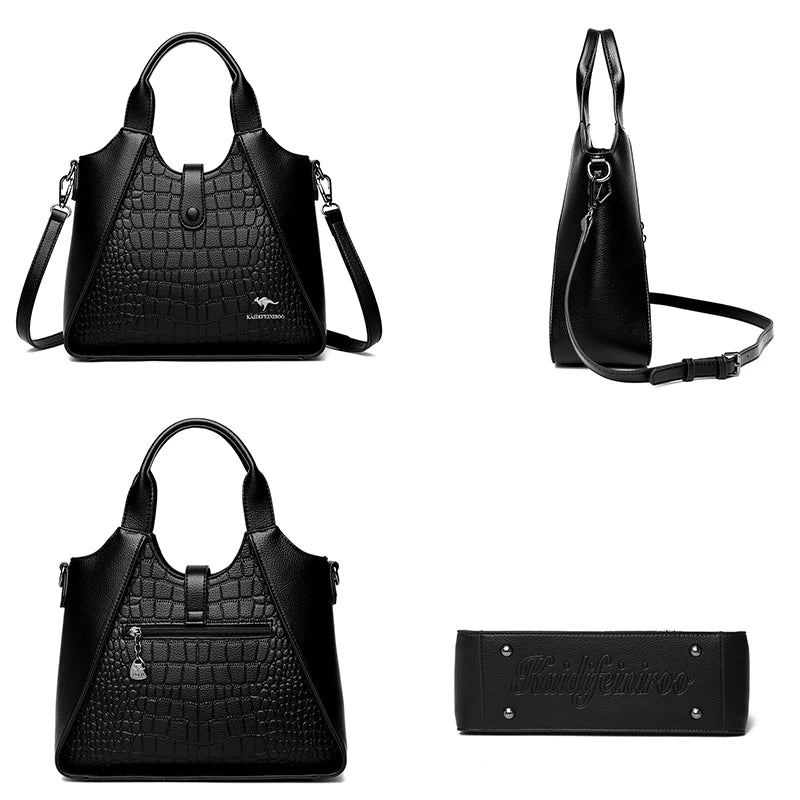 2024 Nieuwe Modetrend Dameshandtas Hoge Kwaliteit Zacht Leer Dames Schouder Tassen Effen Kleur Retro Dames Tote Tassen Sac