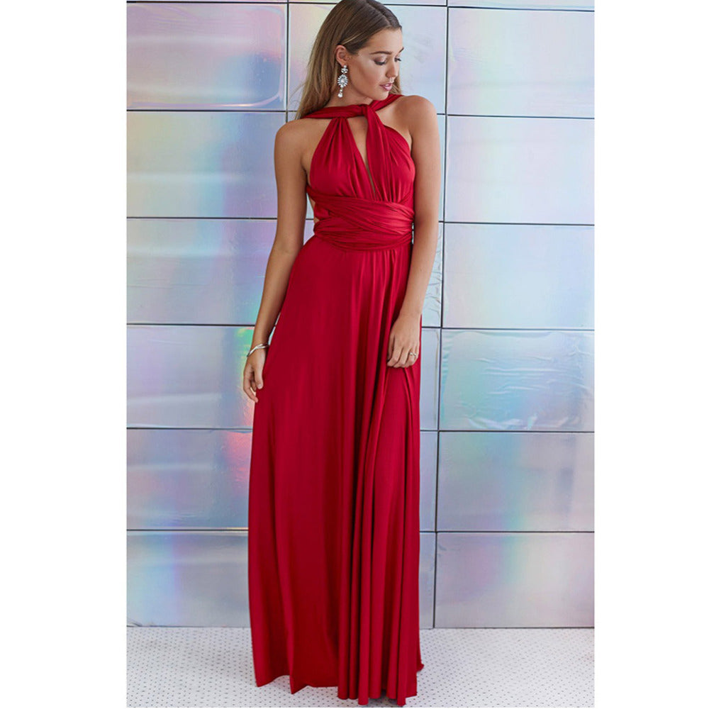 Sexy Vrouwen Multiway Wrap Convertible Boho Maxi Club Rode Bandage Lange Jurk Feest Bruidsmeisje Infinity Robe Longue Femme