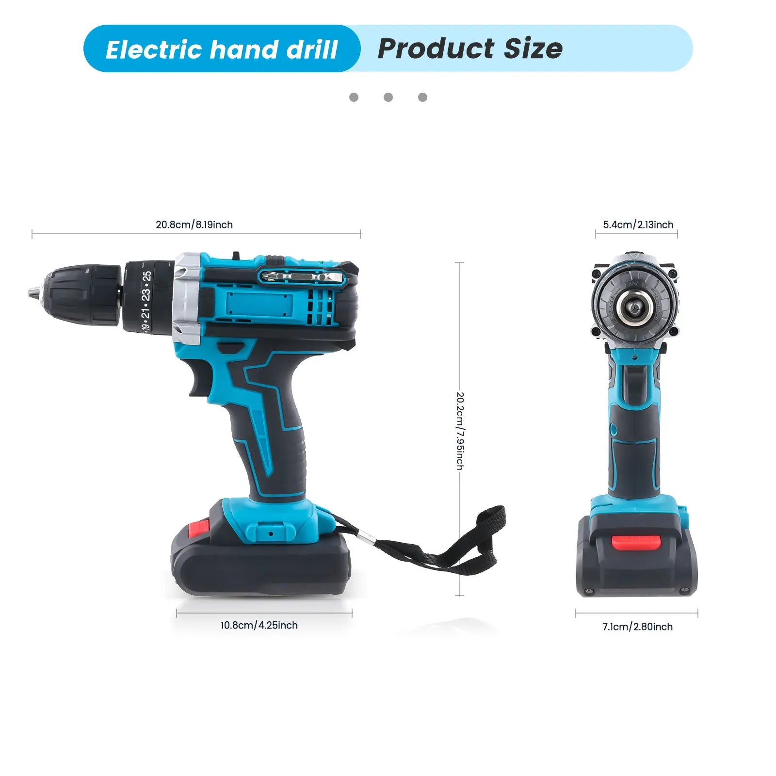 Trapano Avvitatore a Batteria 21V con Funzione a Percussione, Tassellatore Rotante, Trapano a Percussione a 2 Velocità, Set Avvitatore Elettrico con 2 Batterie