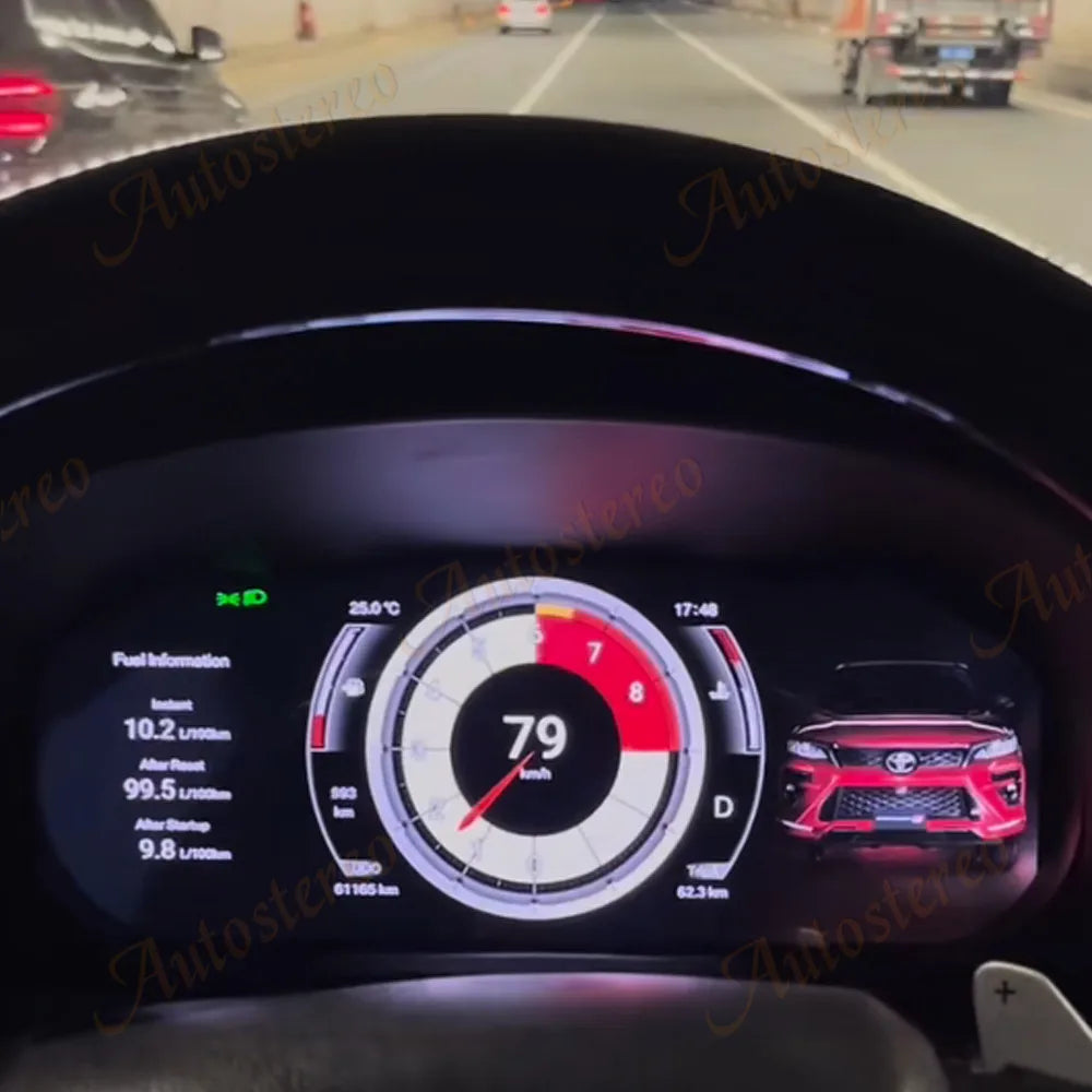 2025 Update For Toyota Hilux Fortuner 2016-2024 Virtual Cockpit Digital Cluster Car Odometer Screen Dashboard LCD Speed Meter