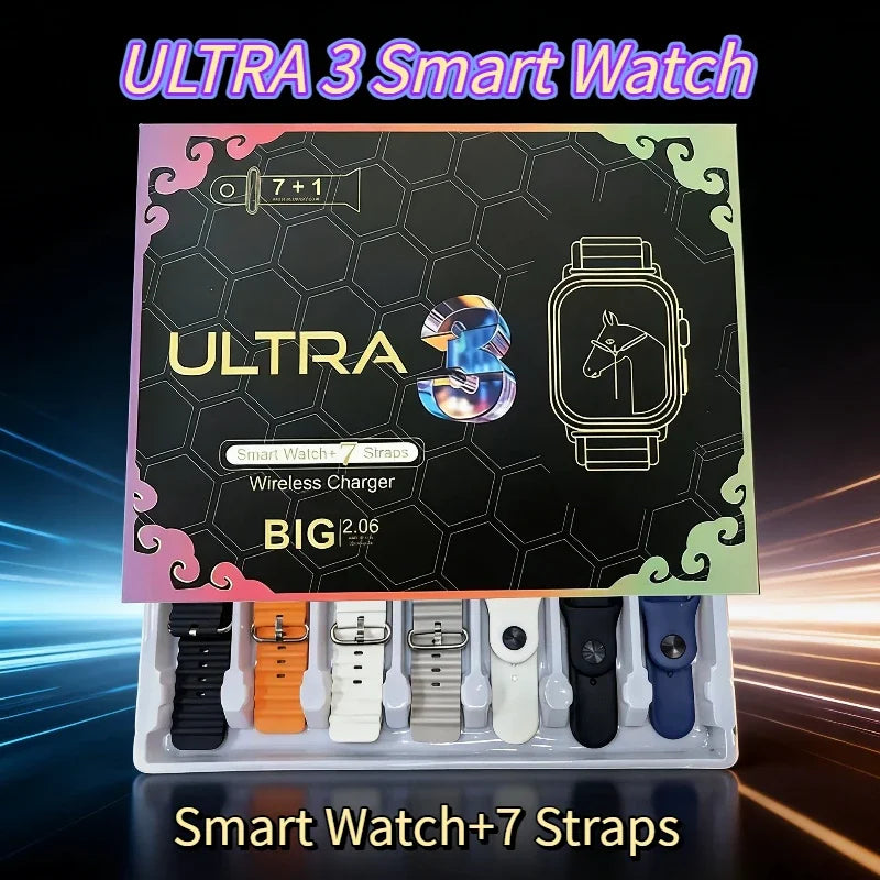7 Watch Straps New S900 Ultra Smartwatch Amoled Circular Screen ECG Monitoring Reloj inteligente with Protective Case