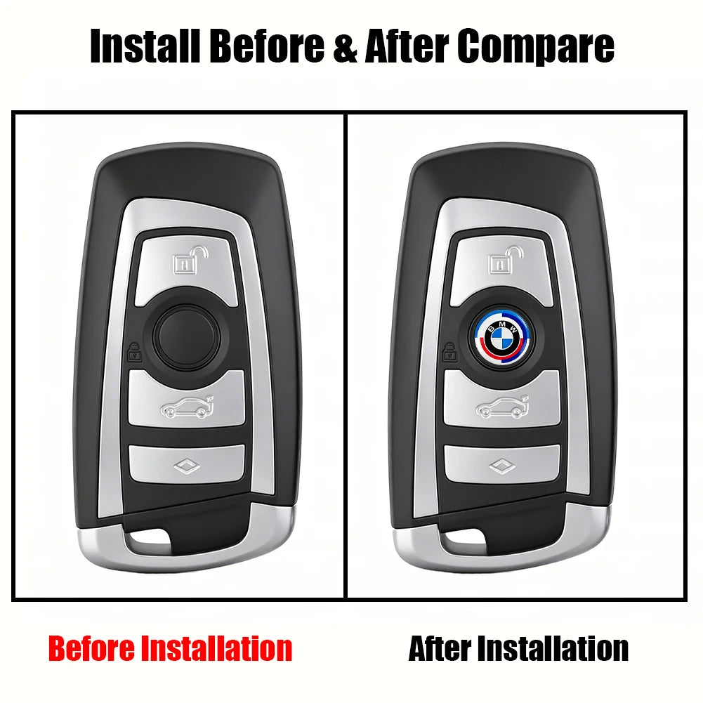 11/14mm 3D Aluminum Car Key Logo Emblem Decor Sticker Accessories For BMW E90 G80 M3 G30 M5 F82 F83 F20 F21 G42 F95 F96 G06 G07