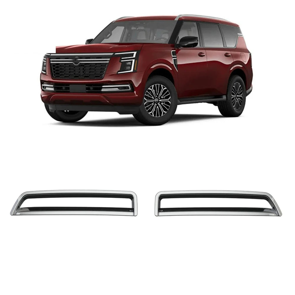 For Nissan Armada Y63 2025 2026 ABS Chrome Rear Back Fog Lights Lamp Cover Trim Bumper Reflector CAR Accessories