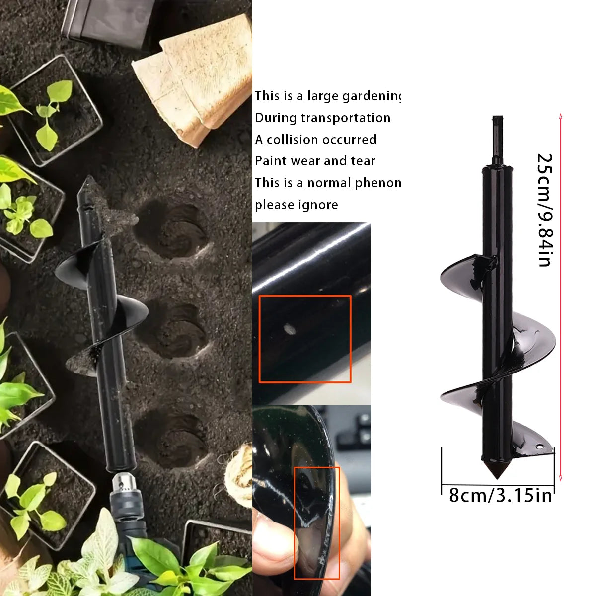 Spiraal boorbit - Spiraalboorbit voor thuis aanplanten - Plantgereedschap voor het losmaken van de grond en het graven van gaten, tuinboorbit,