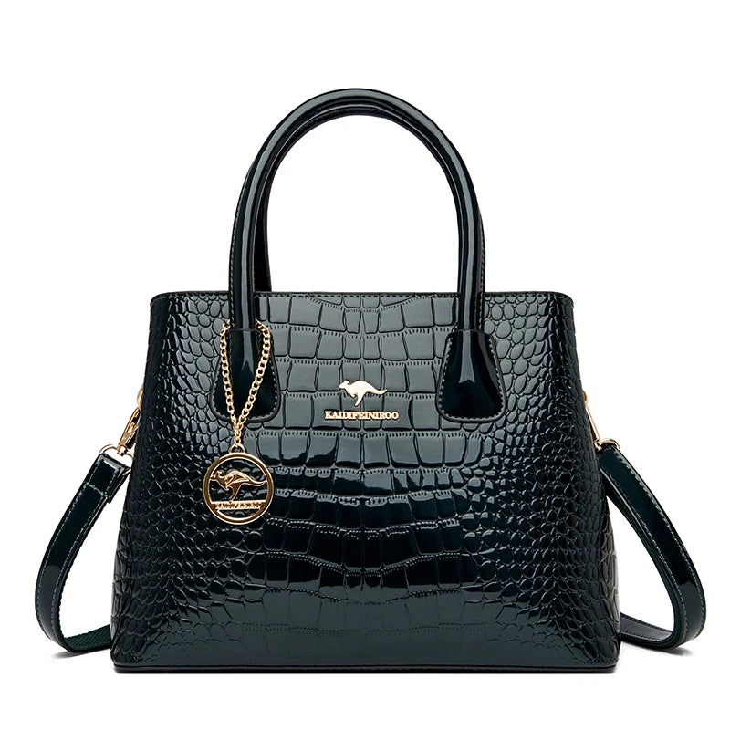 2024 Luxury Designer Handbag Brand Ladies Crocodile Patterned Patent Leather Tote Bag Crossbody Shoulder Bags For Women Bolsos