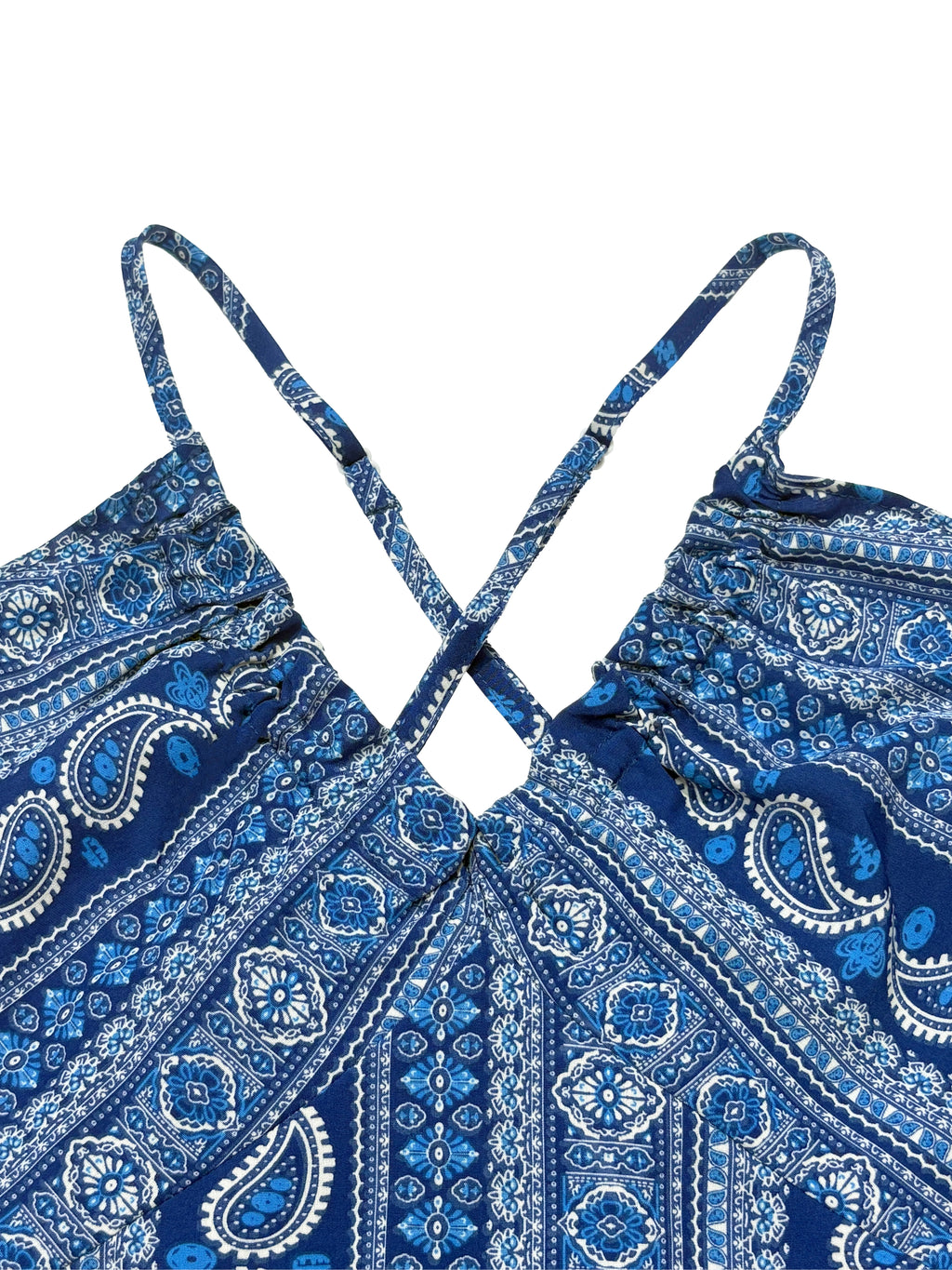 Dames Zomer Jurk met Etnisch Patroon, Open Rug en Split - Dames Zomerkleding Boho Mode Ruches Lange Jurk voor Strand