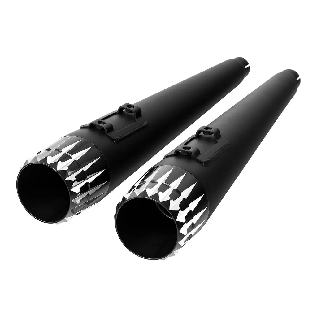 Motorcycle 4" Slip On Mufflers Dual Exhaust Pipes For Harley Touring Road King Road Glide Electra Glide 1995-2016 Black/Chrome