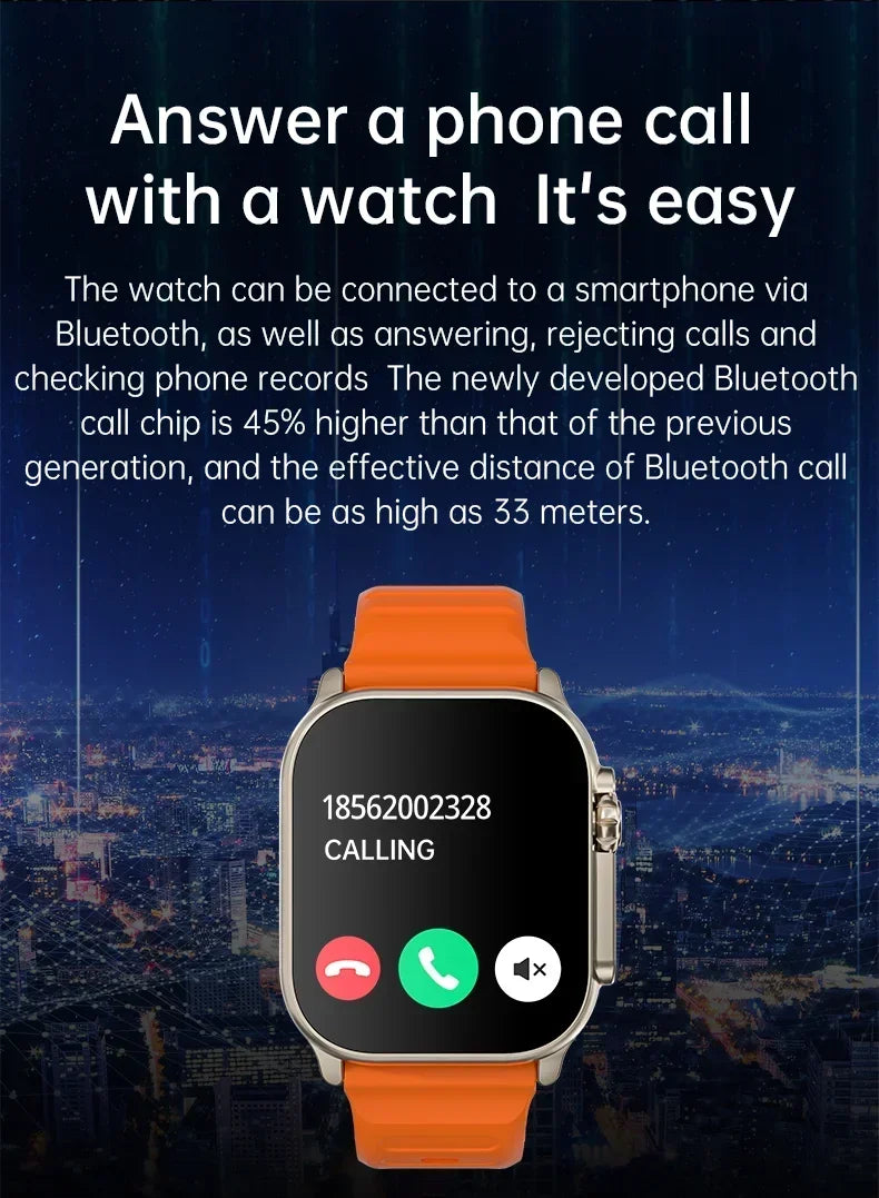 Nuovo Smartwatch Uomo 49mm Serie 8 Schermo AMOLED 2.3" NFC Bussola Impermeabile Per Apple Watch IWO Ultra 8 Smartwatch 2025 Android